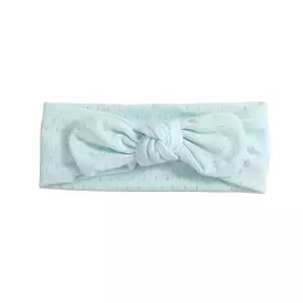 Lily Eyelet Baby Bowknot Headband in Mint