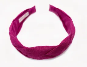 Linen Braided Headband ? Berry Pink