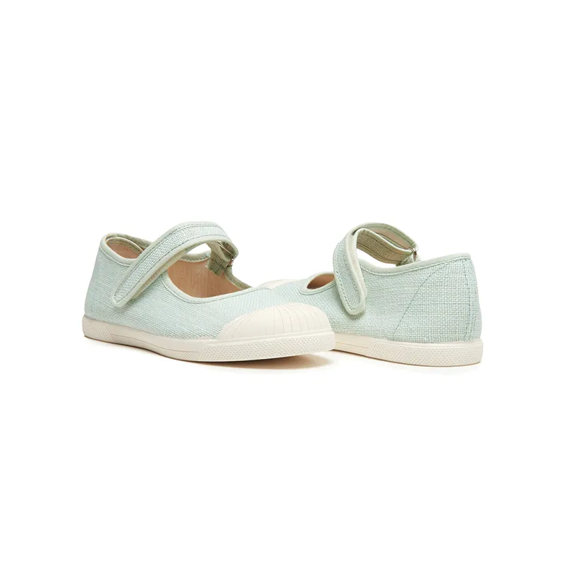 Linen Mary Jane Sneakers in Mint