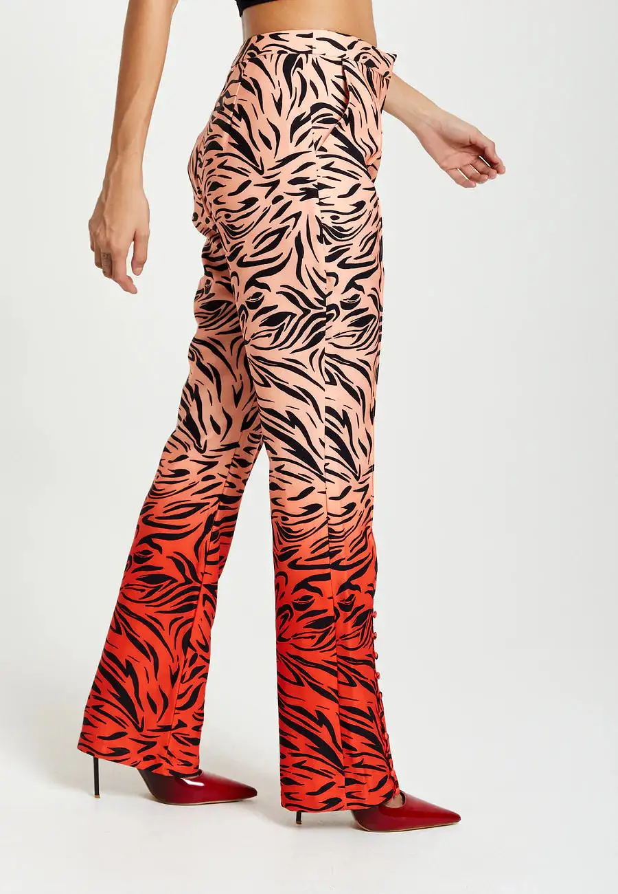 Liquorish Zebra Print Suit Trousers With Slit Detail