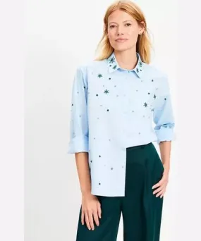 Loft Crystal Poplin Everyday Relaxed Shirt