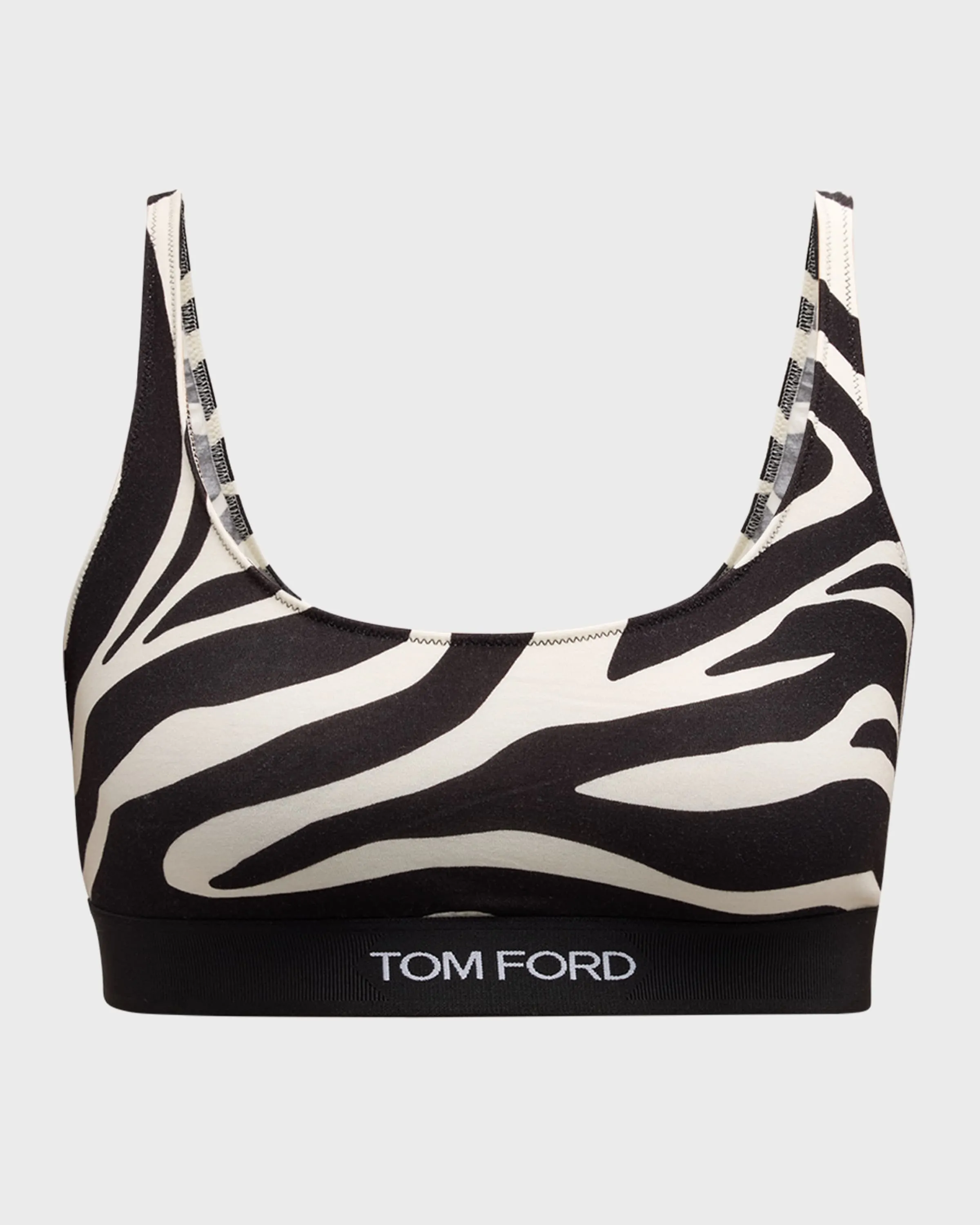 Logo-Band Zebra-Print Signature Bralette