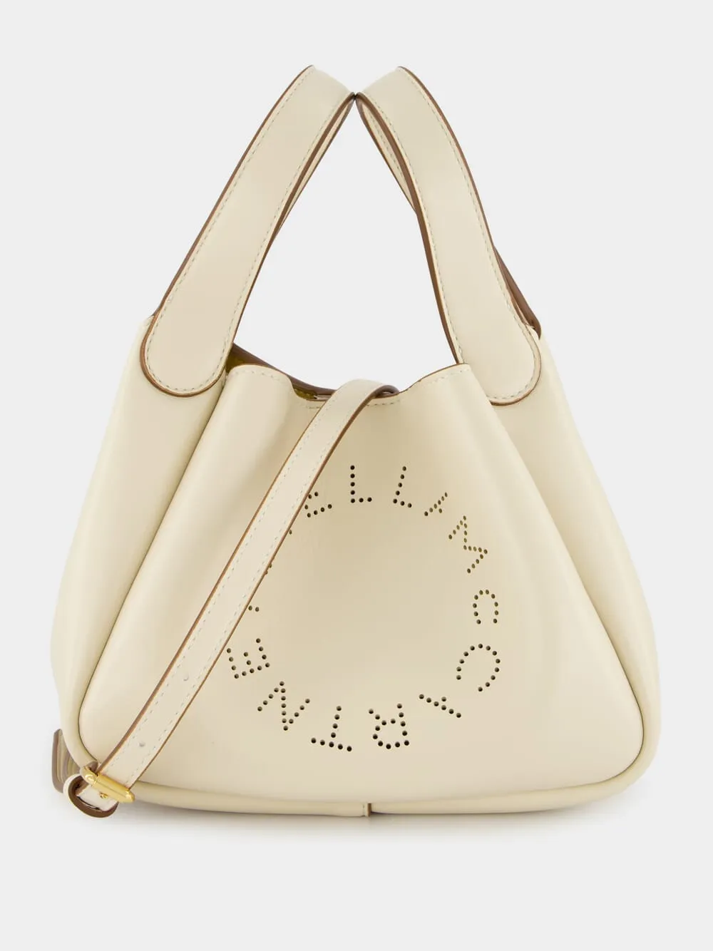 Logo Double Top Handle White Crossbody Bag