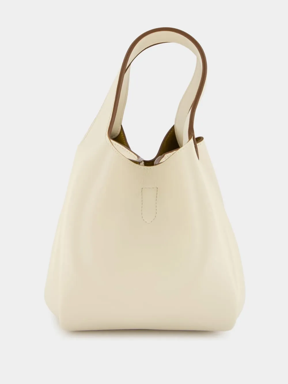 Logo Double Top Handle White Crossbody Bag