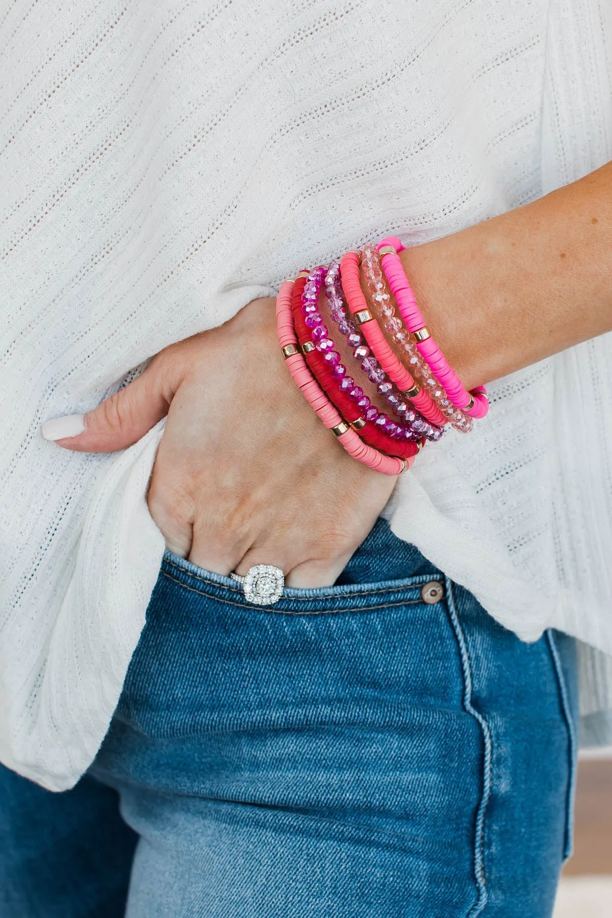 Love Being Girly Bracelet Set- Pink