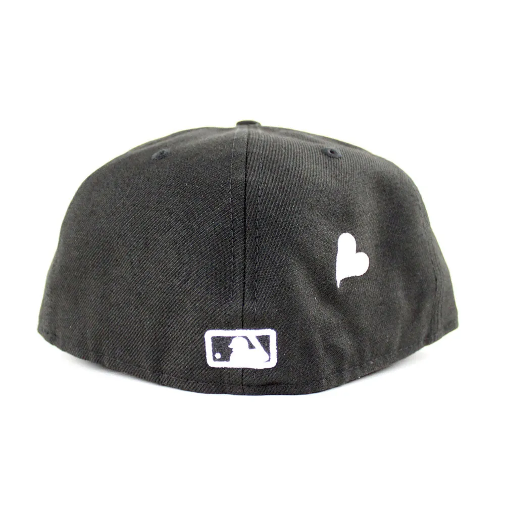 Love Los Angeles Dodgers New Era Fitted 59Fifty Hat (Black Pink Under Brim)