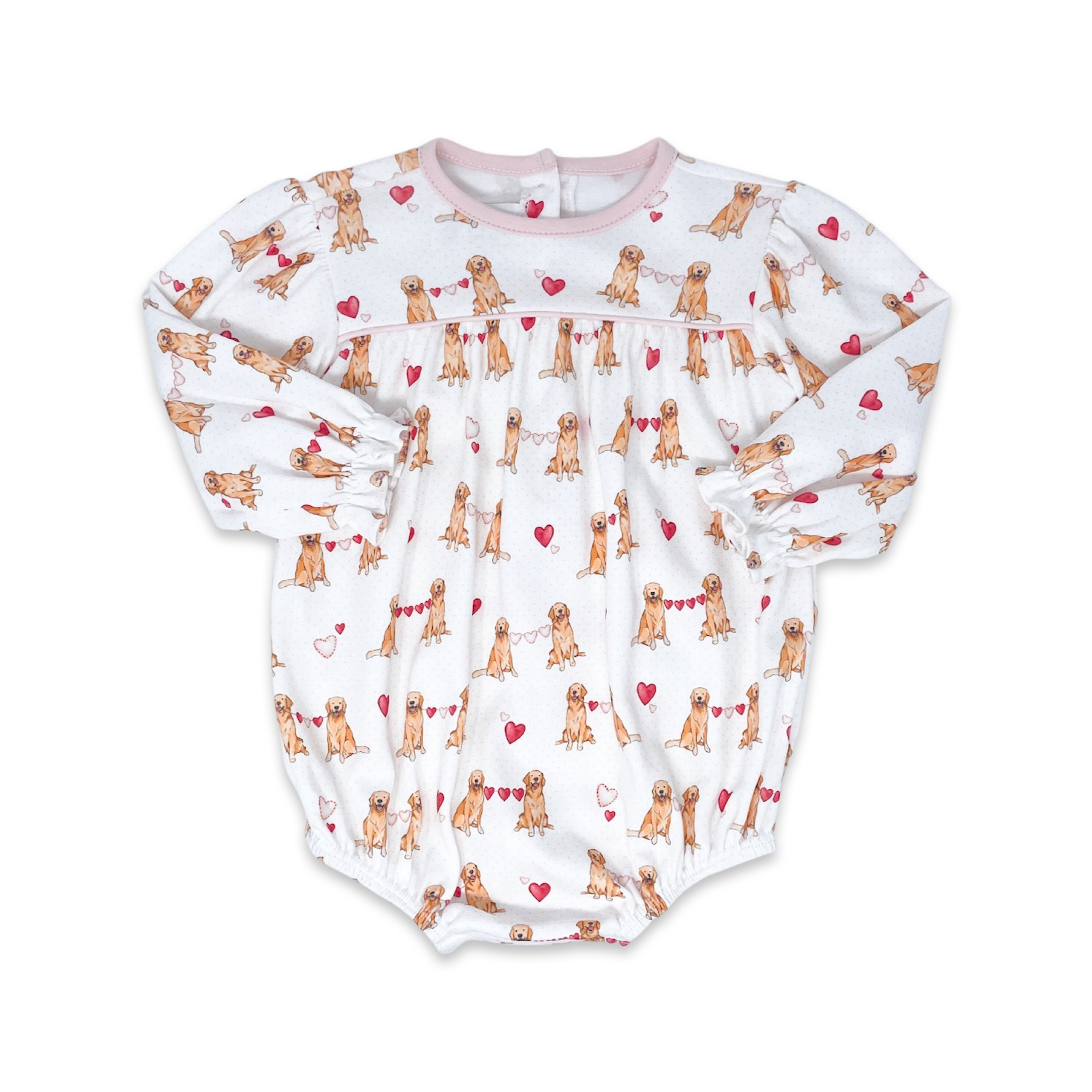 Lullaby Set - Long Sleeve Bubble - Pink Puppy Love