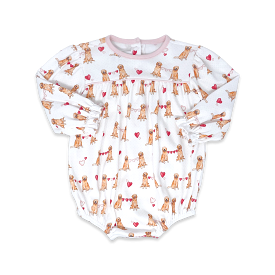 Lullaby Set - Long Sleeve Bubble - Pink Puppy Love