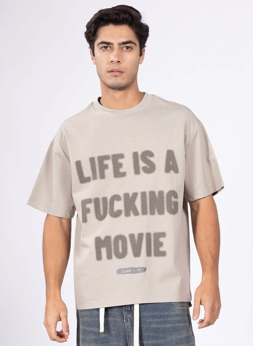 Lyf  Is A Fkn Movie Grey T-Shirt [ Unisex ]