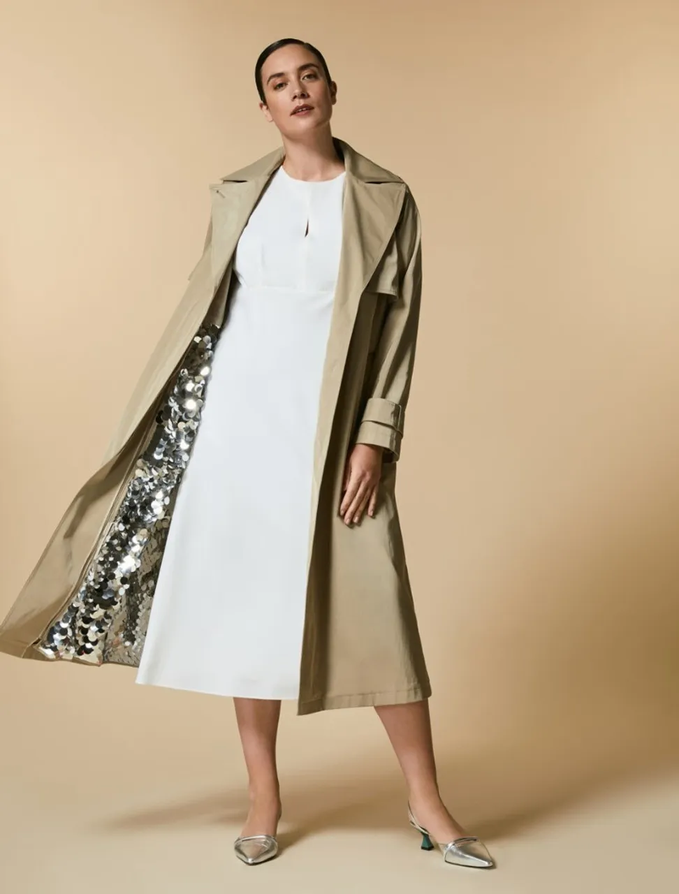 MARINA RINALDI Waterproof cotton-blend raincoat 
                         
                     
                