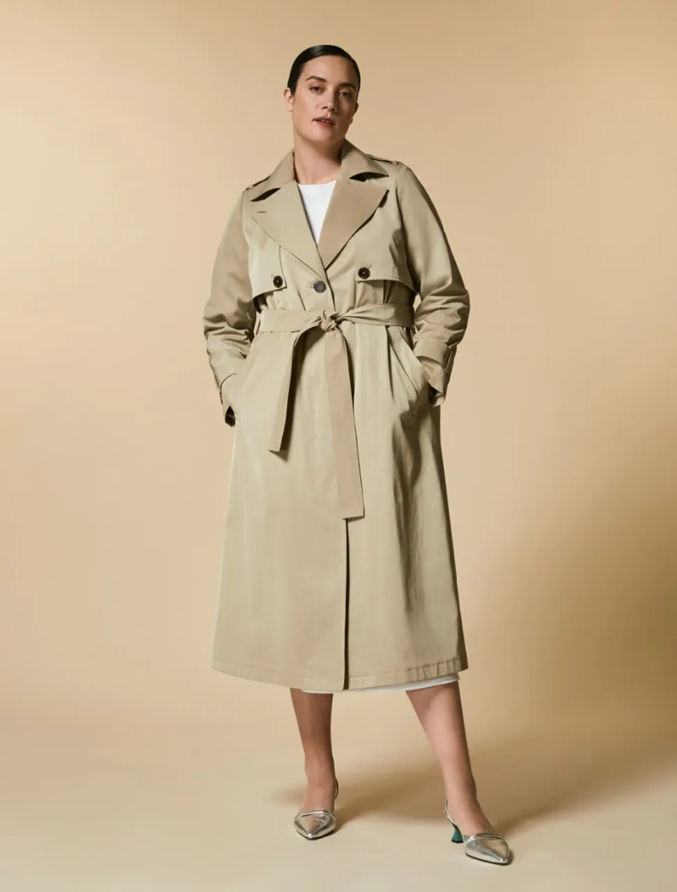 MARINA RINALDI Waterproof cotton-blend raincoat 
                         
                     
                