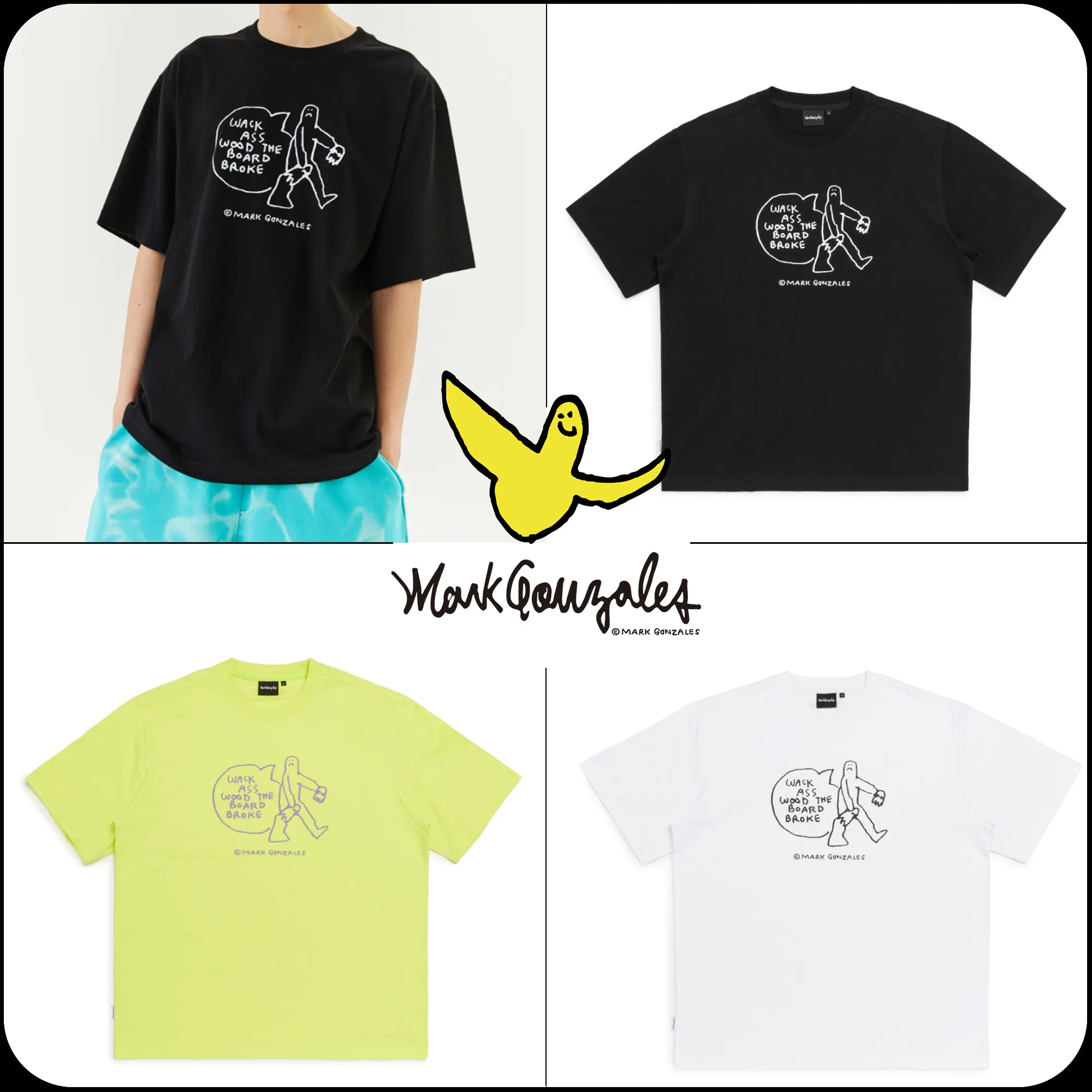 Mark Gonzales  |[MARK GONZALES] ★ MG BROKEN BOARD GRAPHIC T-SHIRT