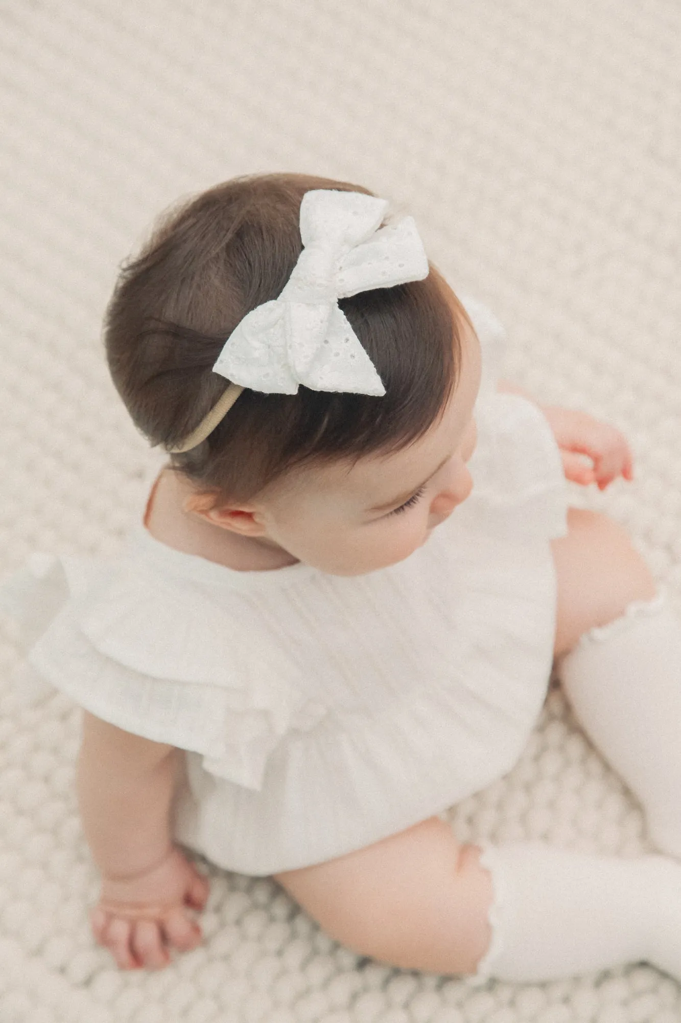 Medium Broderie Anglaise Bow Headband