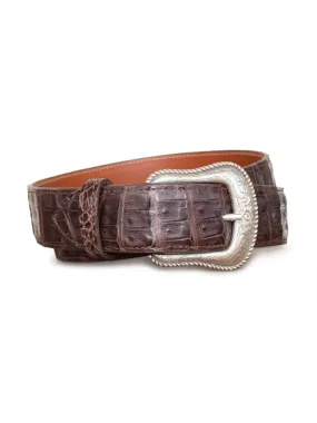 Mens Chacon Chocolate Caiman Belly Belt