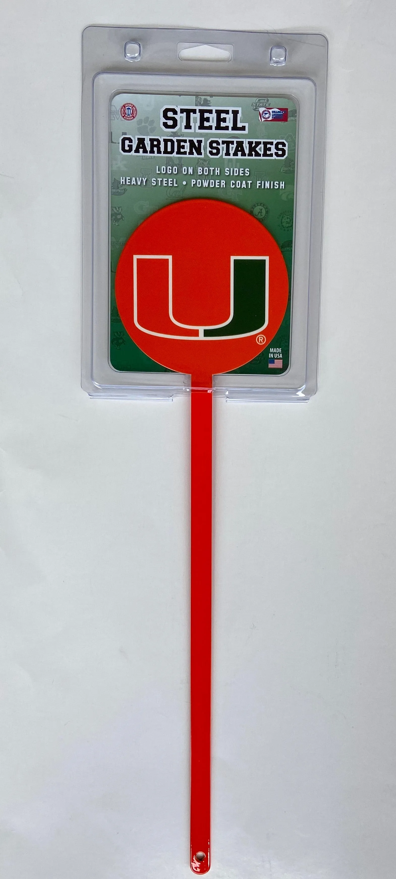 Miami Hurricanes Steel Garden Stake w/U Logo - Orange