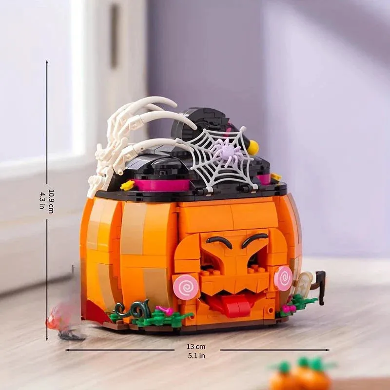 Mini Blocks Kids Building Bricks Boys Toys Halloween Pumpkin Ghost House Puzzle Girls Holiday Christmas Gifts