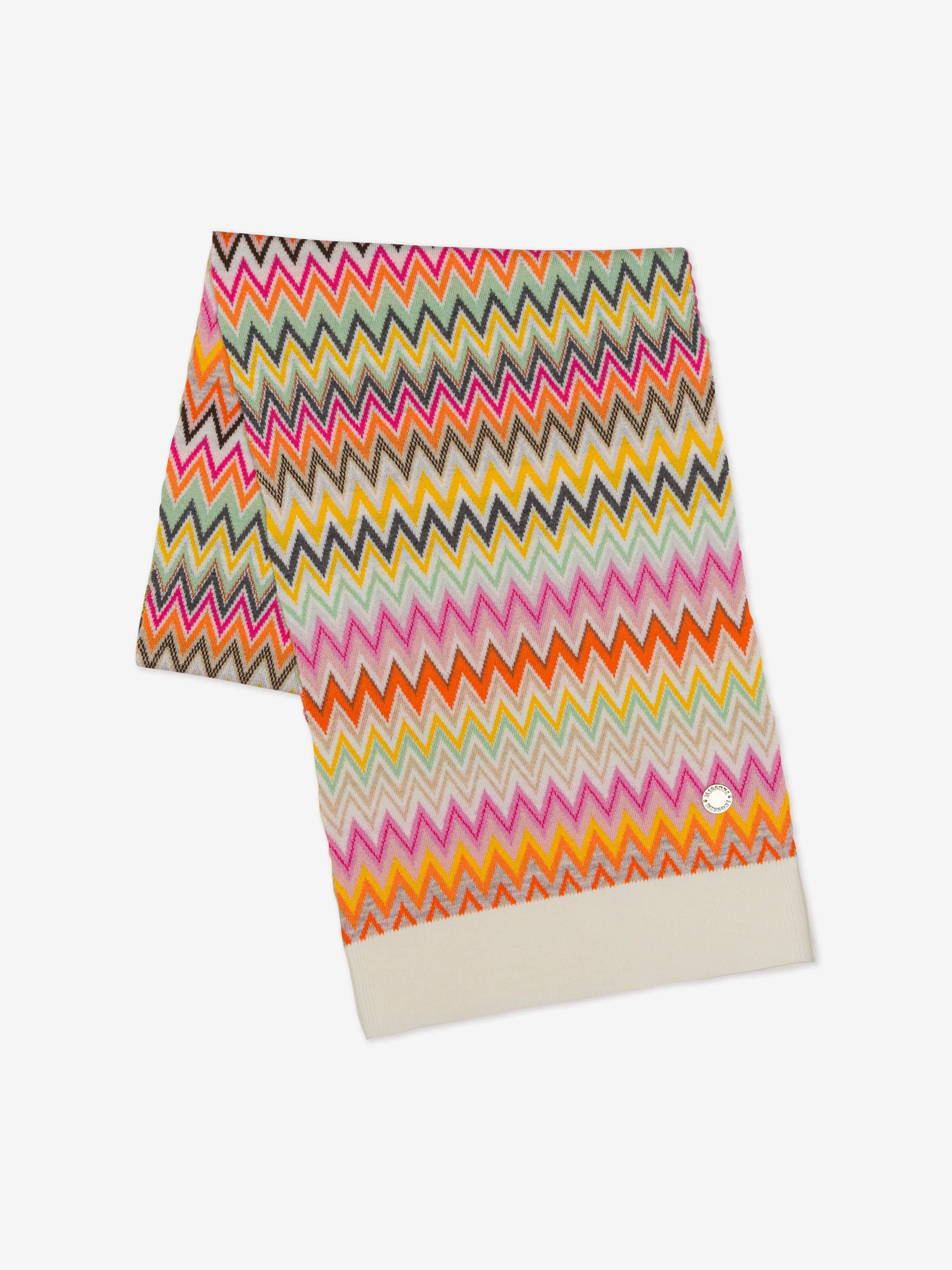 Missoni Girls Zigzag Wool Scarf in Multicolour