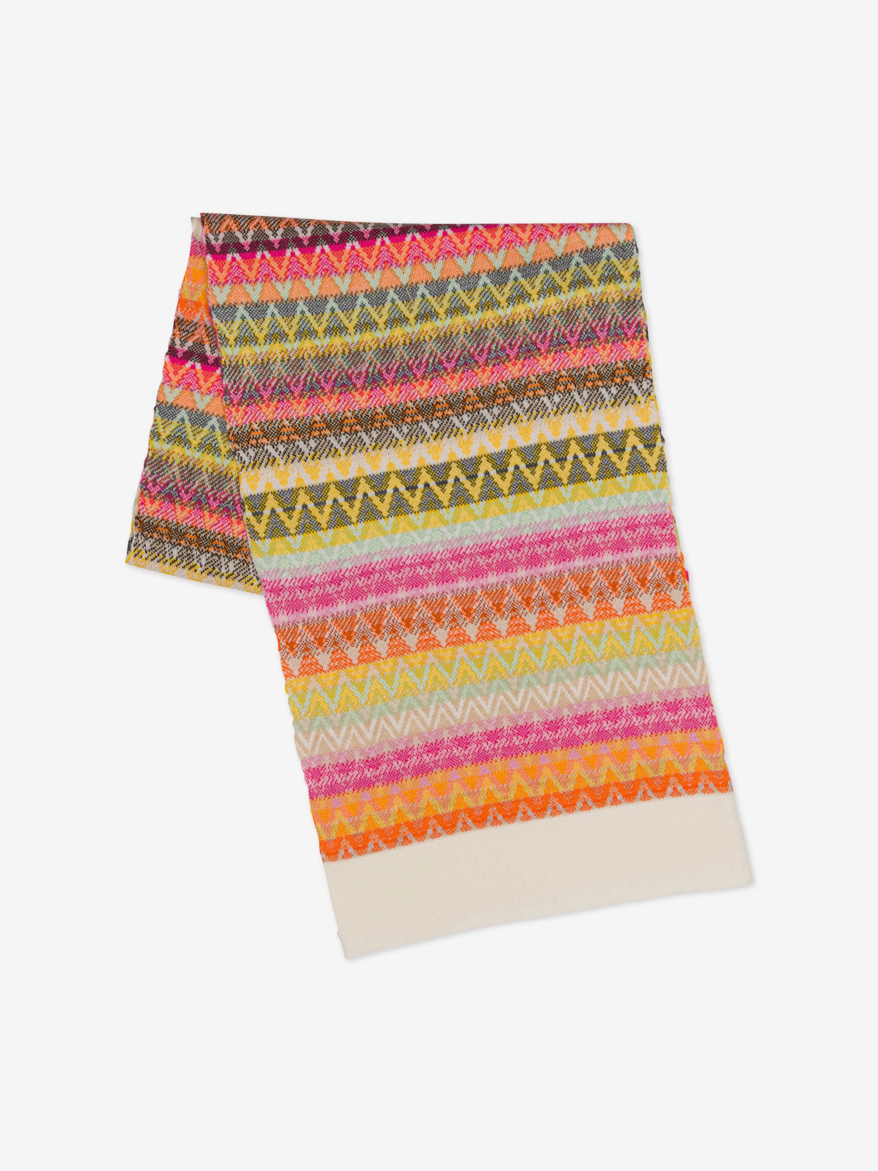 Missoni Girls Zigzag Wool Scarf in Multicolour