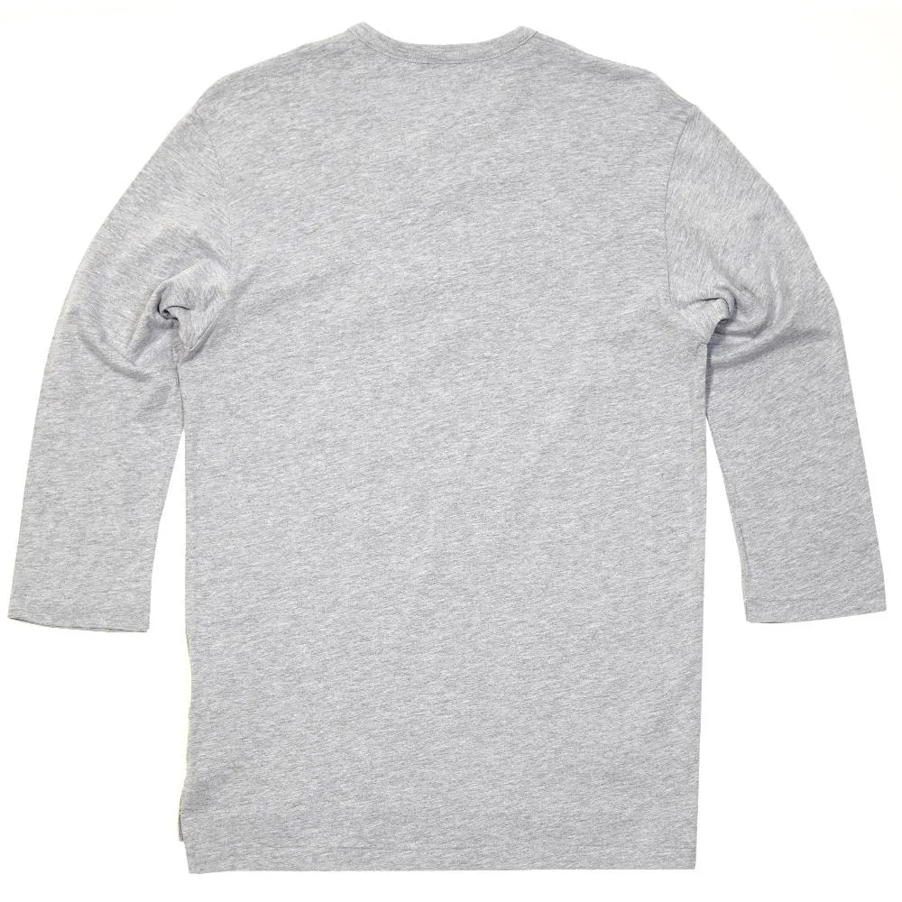 Monitaly Henry Neck TeeHeather Grey & White Komon