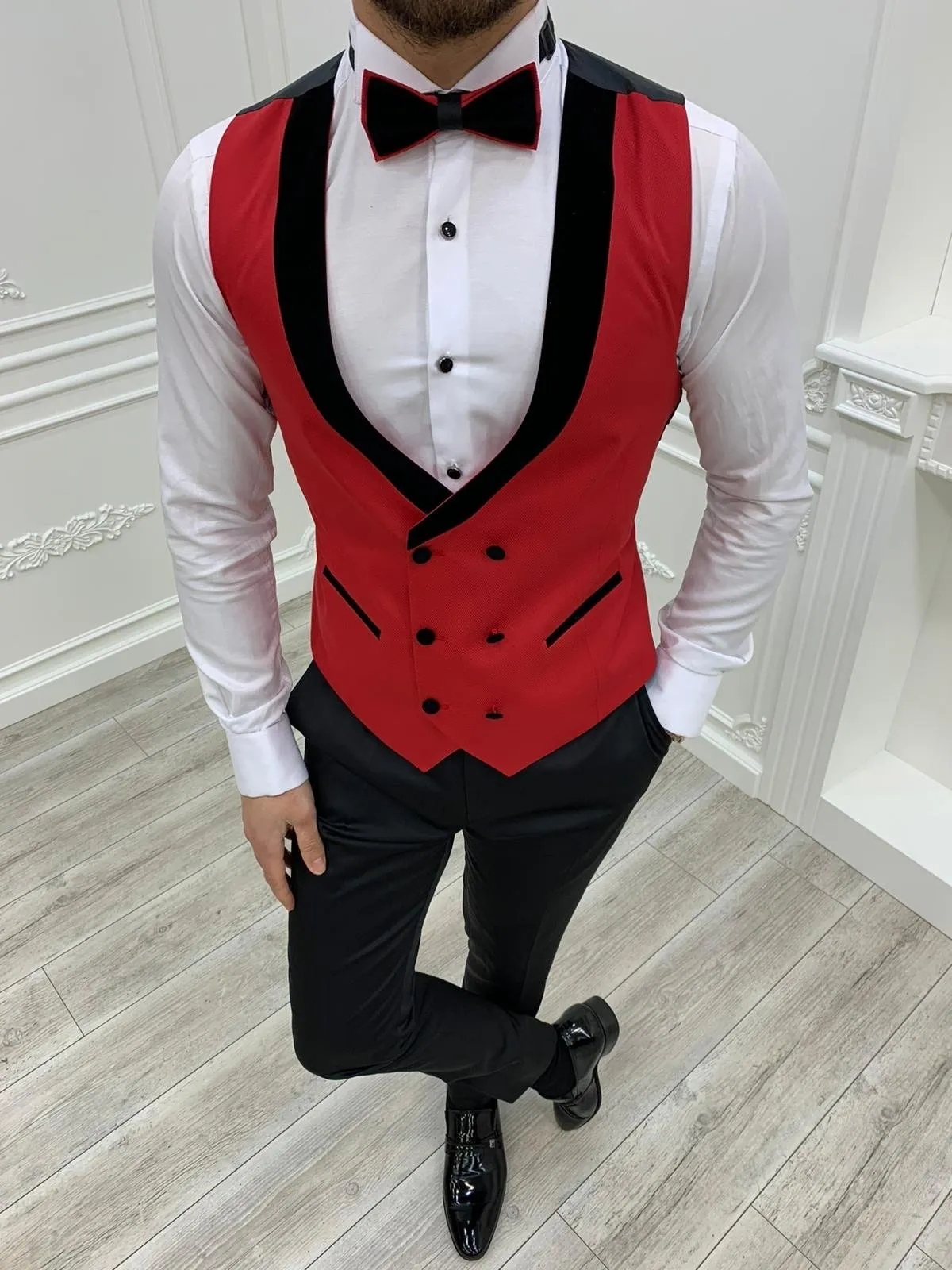 Napolia Royal Red Slim Fit Tuxedo