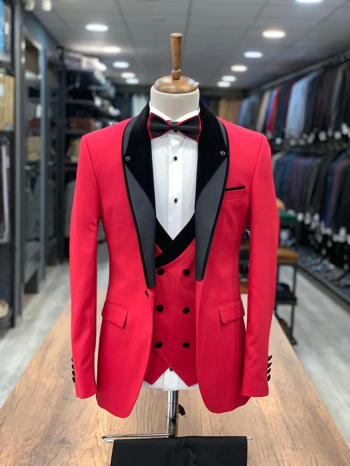 Napolia Royal Red Slim Fit Tuxedo