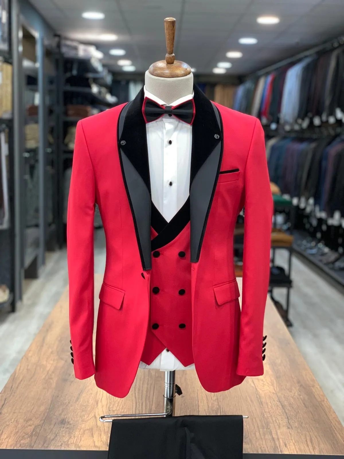 Napolia Royal Red Slim Fit Tuxedo