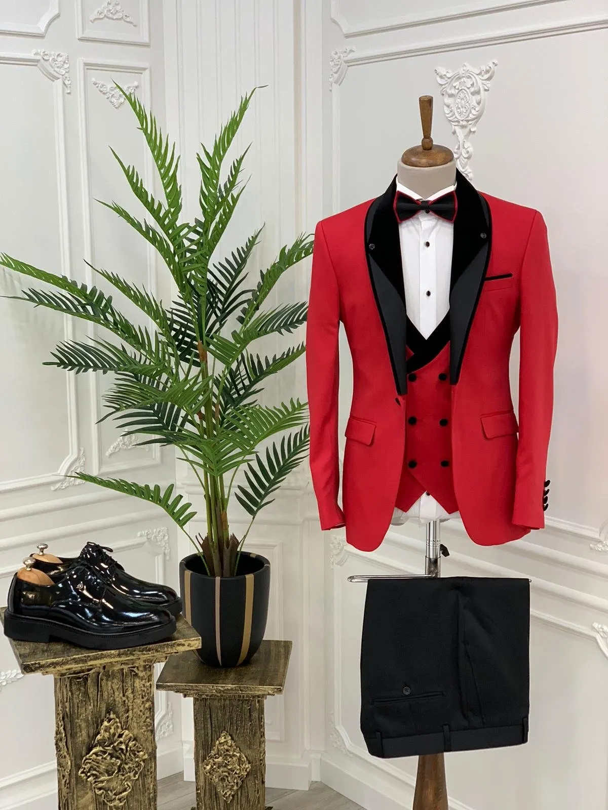 Napolia Royal Red Slim Fit Tuxedo