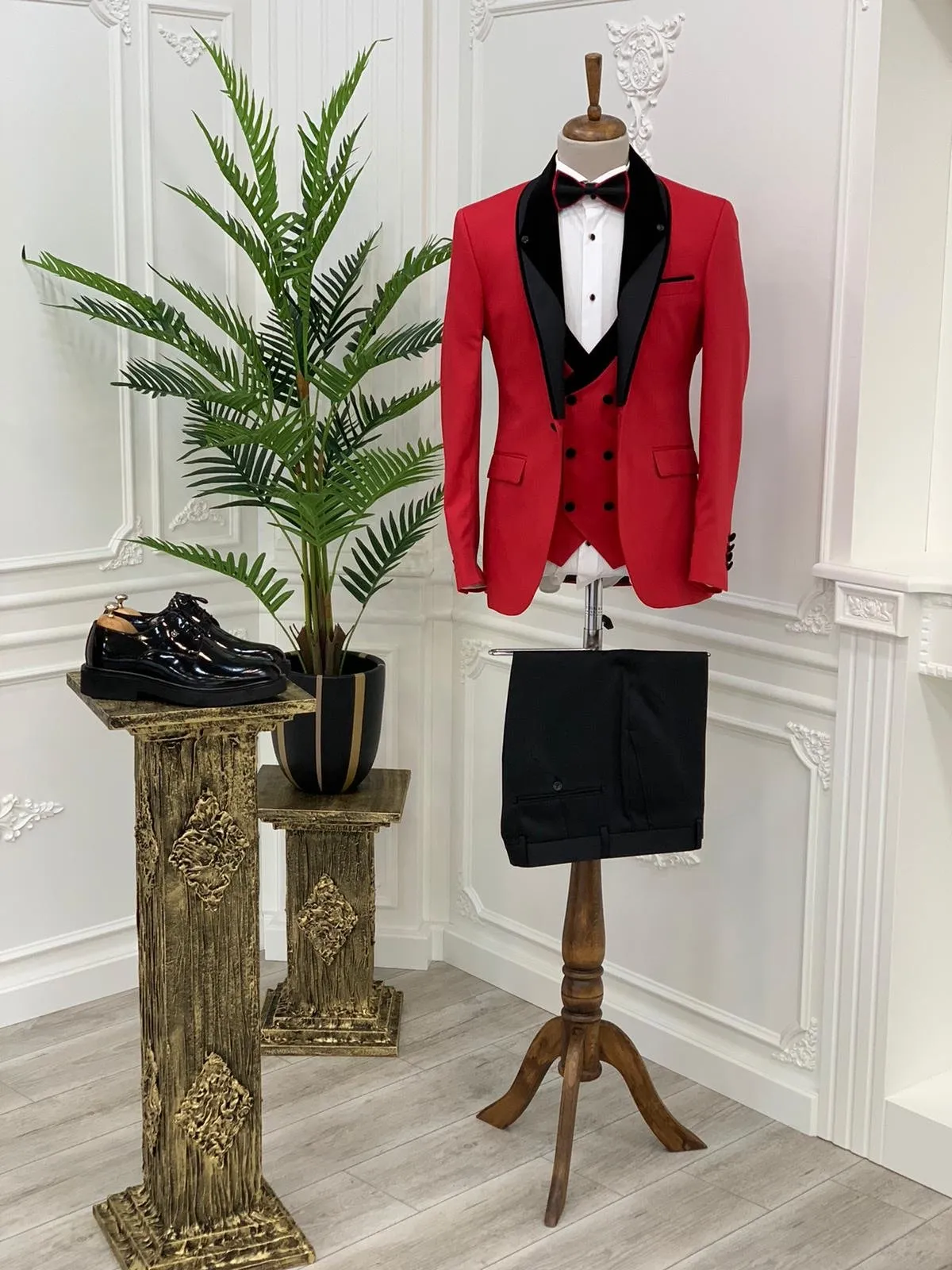 Napolia Royal Red Slim Fit Tuxedo