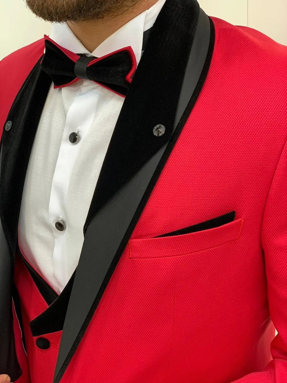 Napolia Royal Red Slim Fit Tuxedo