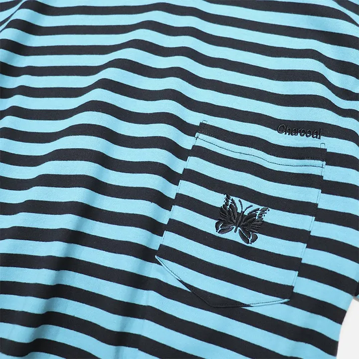 Needles  |Stripes Cotton Short Sleeves Logo T-Shirts