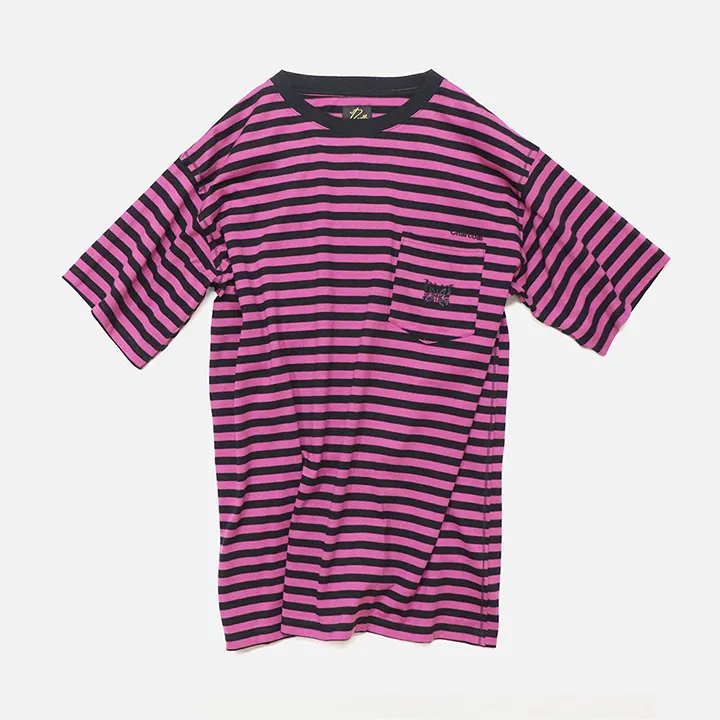 Needles  |Stripes Cotton Short Sleeves Logo T-Shirts