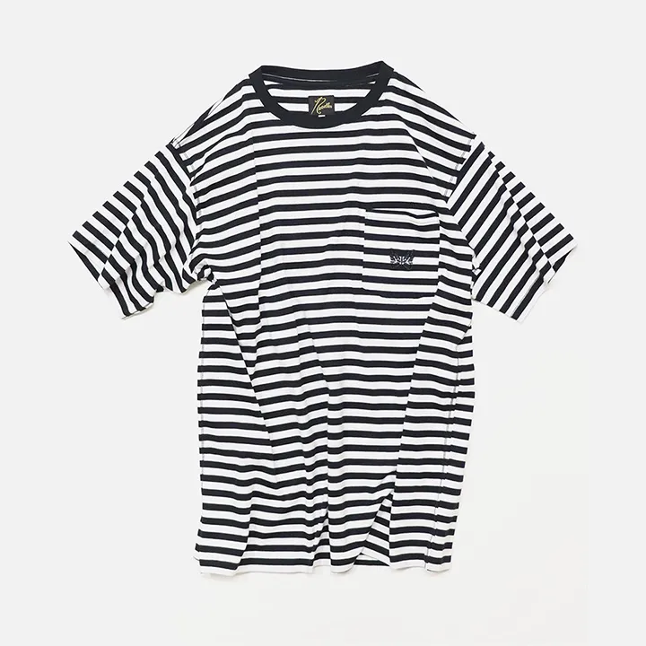 Needles  |Stripes Cotton Short Sleeves Logo T-Shirts