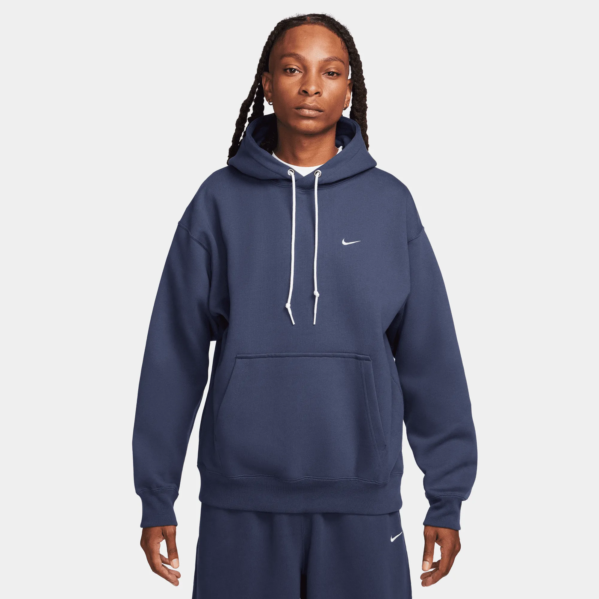 Nike Solo Swoosh Thunder Blue Fleece Pullover Hoodie