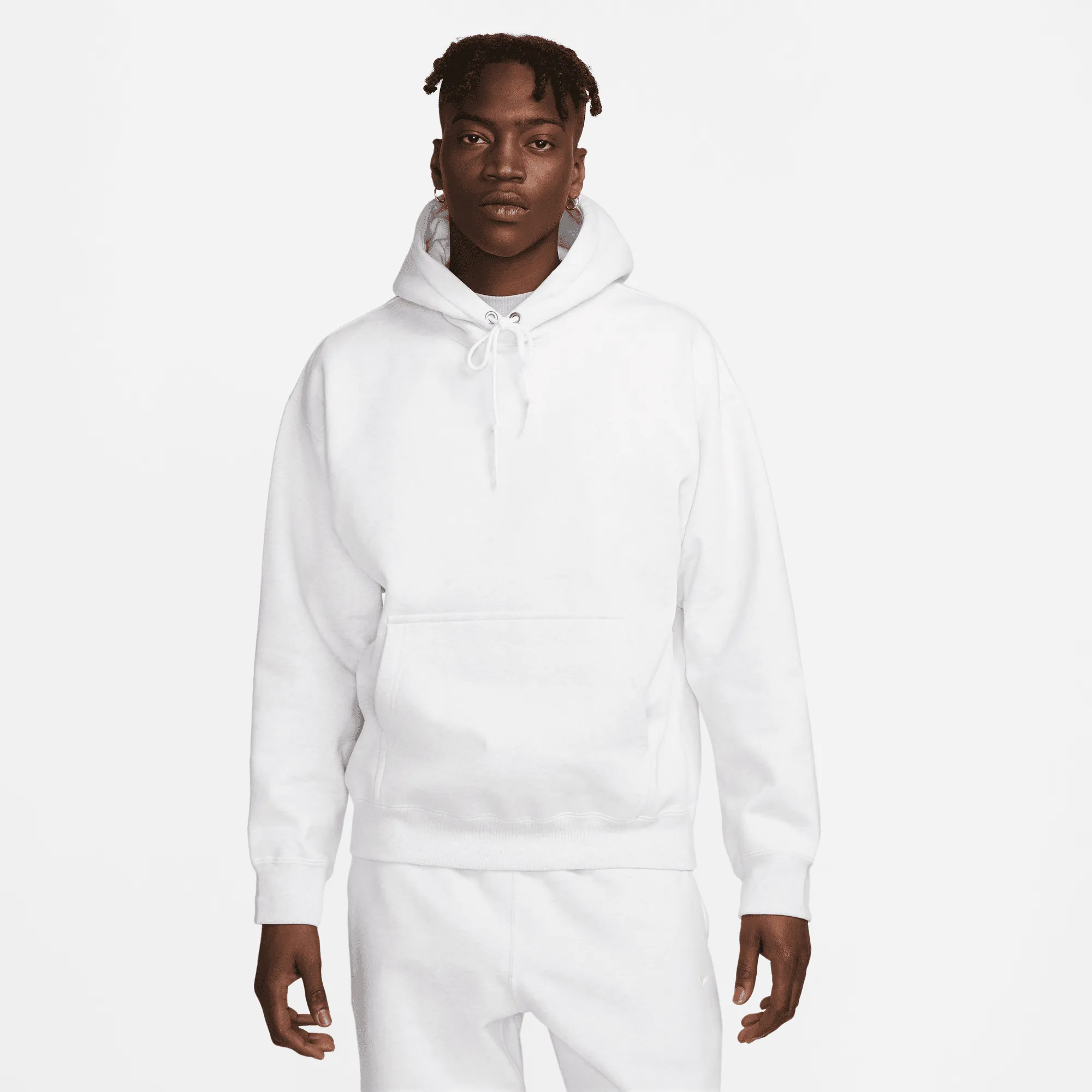 Nike Solo Swoosh White Fleece Pullover Hoodie