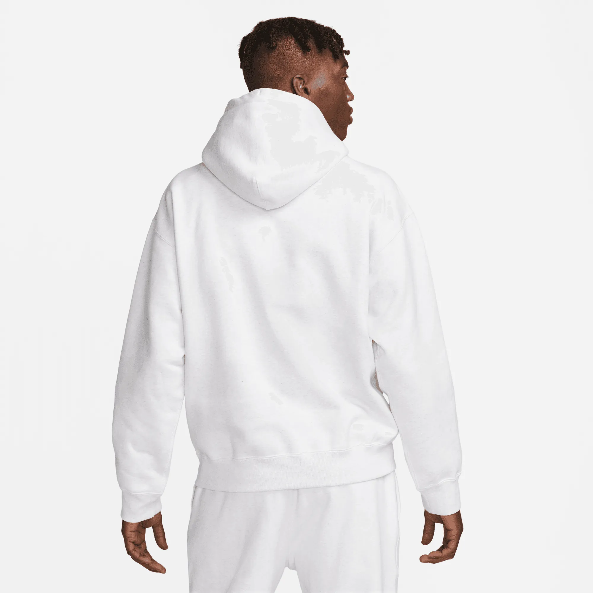 Nike Solo Swoosh White Fleece Pullover Hoodie