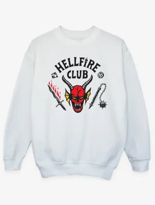 NW2 Stranger Things Hellfire Club Kids White Sweatshirt | Kids | George at ASDA