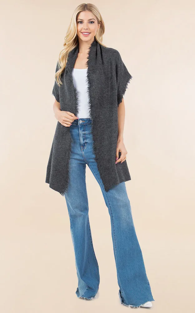 OA4277 SOFT KNIT FRINGES OBLONG SCARF