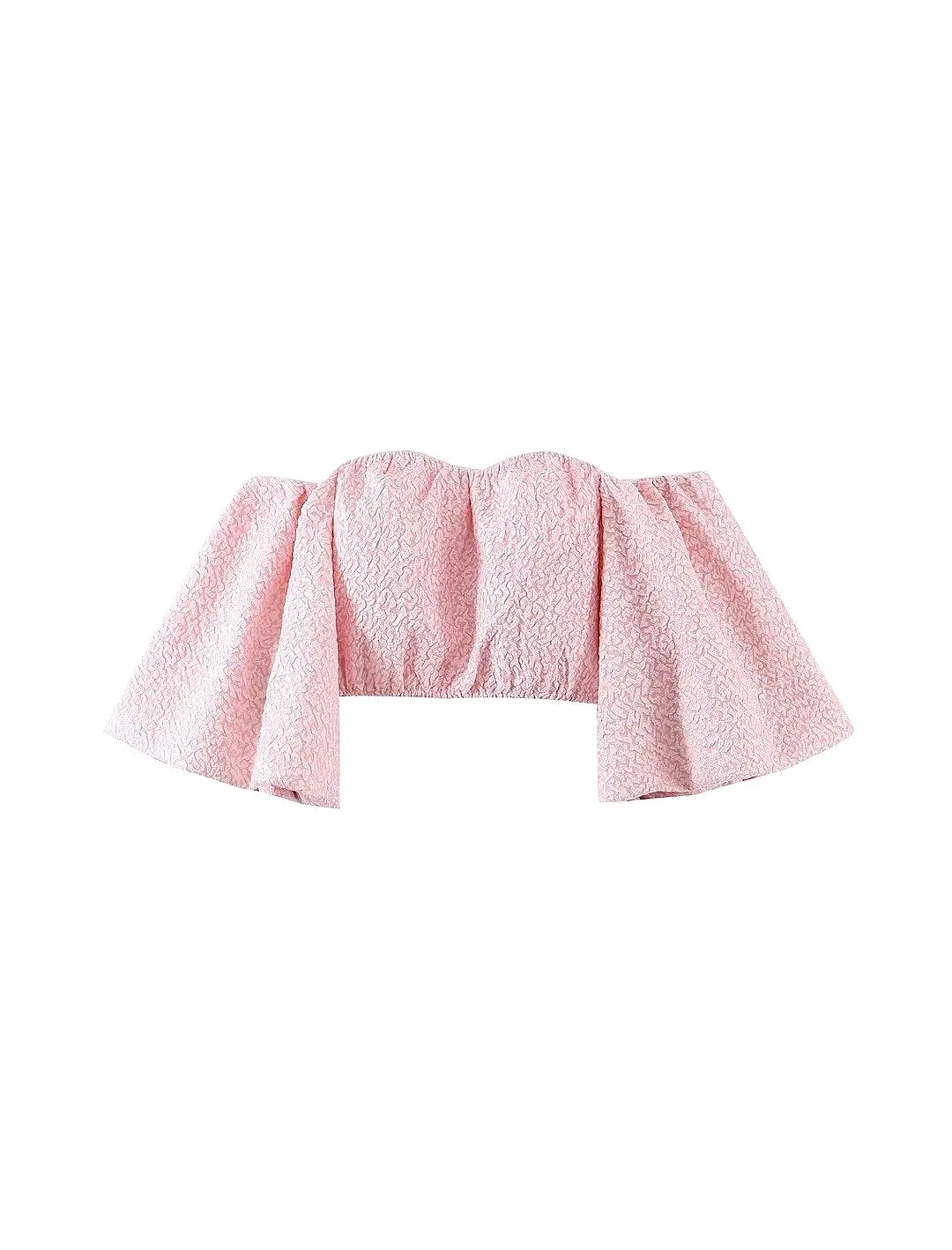 Off The Shoulder Puff Sleeve Cropped Top