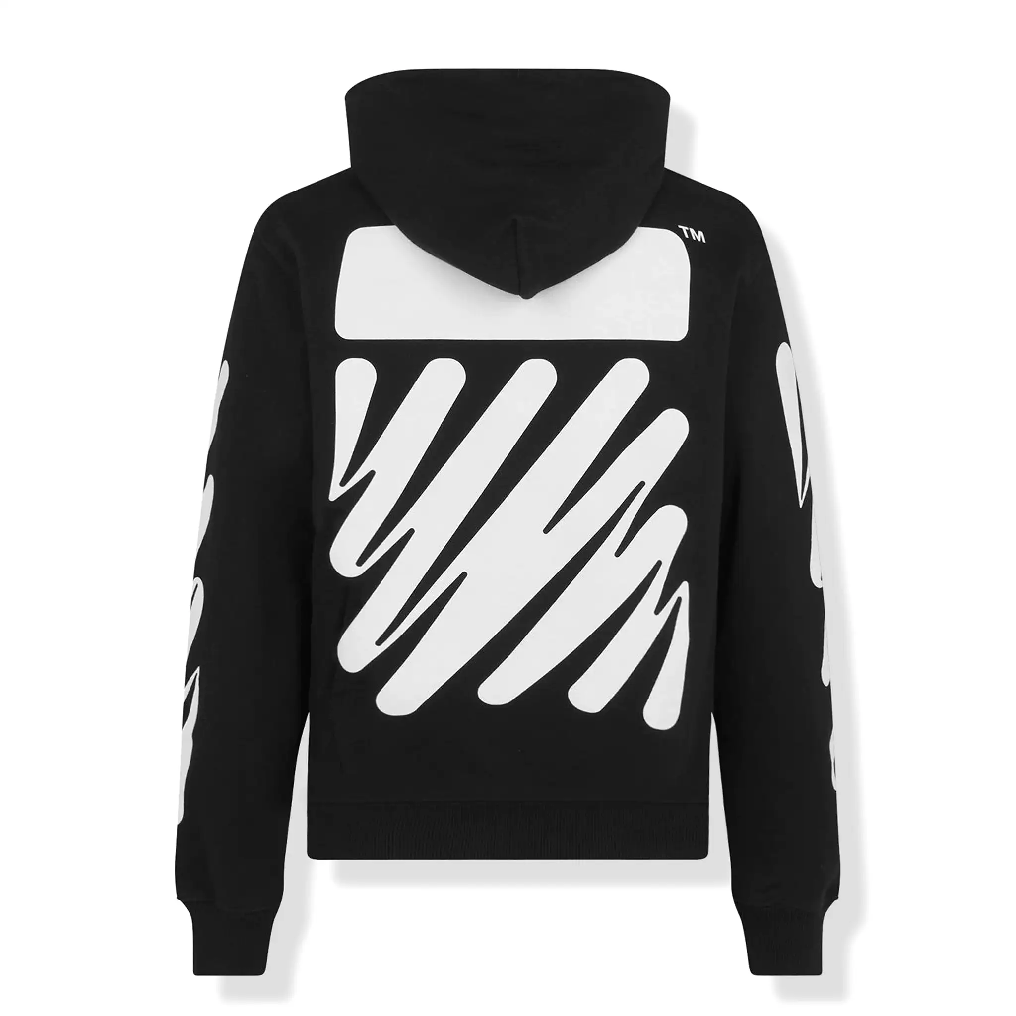 Off-White Wave Diagonal Zip-Up Black Hoodie