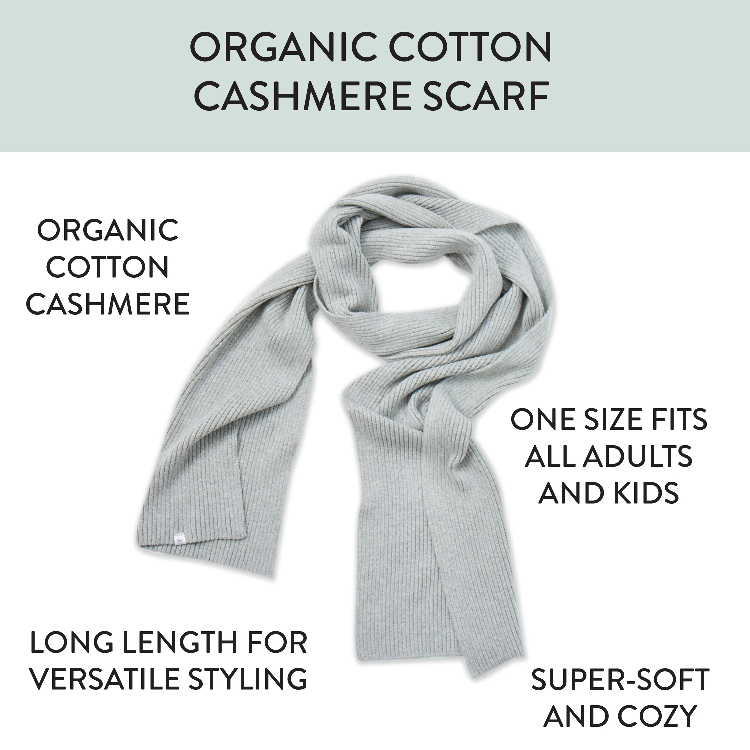 Organic Cotton Cashmere Knit Scarf