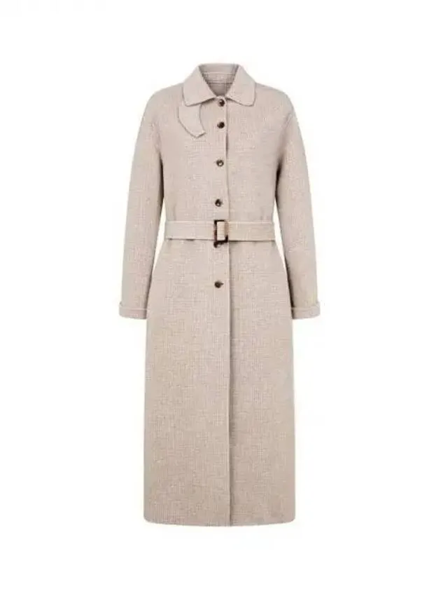 Overseas Station Season Big Chance 8 18 Women s Belted Reversible Check Coat Beige 271070