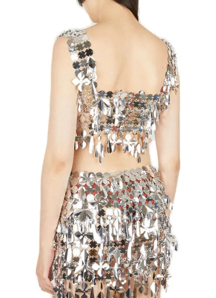 Paco Rabanne Mirror Disc Chain Cropped Top