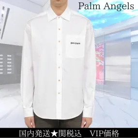 Palm Angels  |Stripes Unisex Street Style Long Sleeves Cotton Logo Shirts