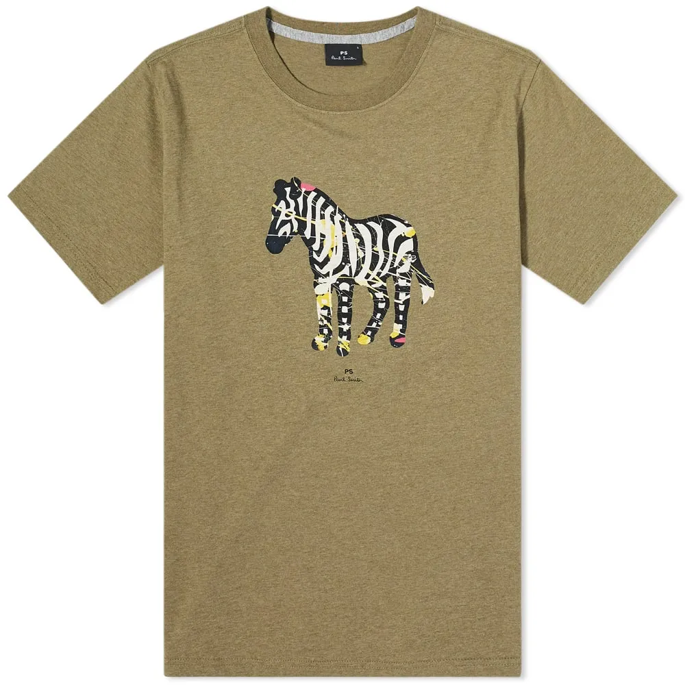 Paul Smith Large Zebra Print T-ShirtKhaki