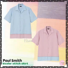 Paul Smith  |Street Style Bi-color Cotton Short Sleeves Shirts