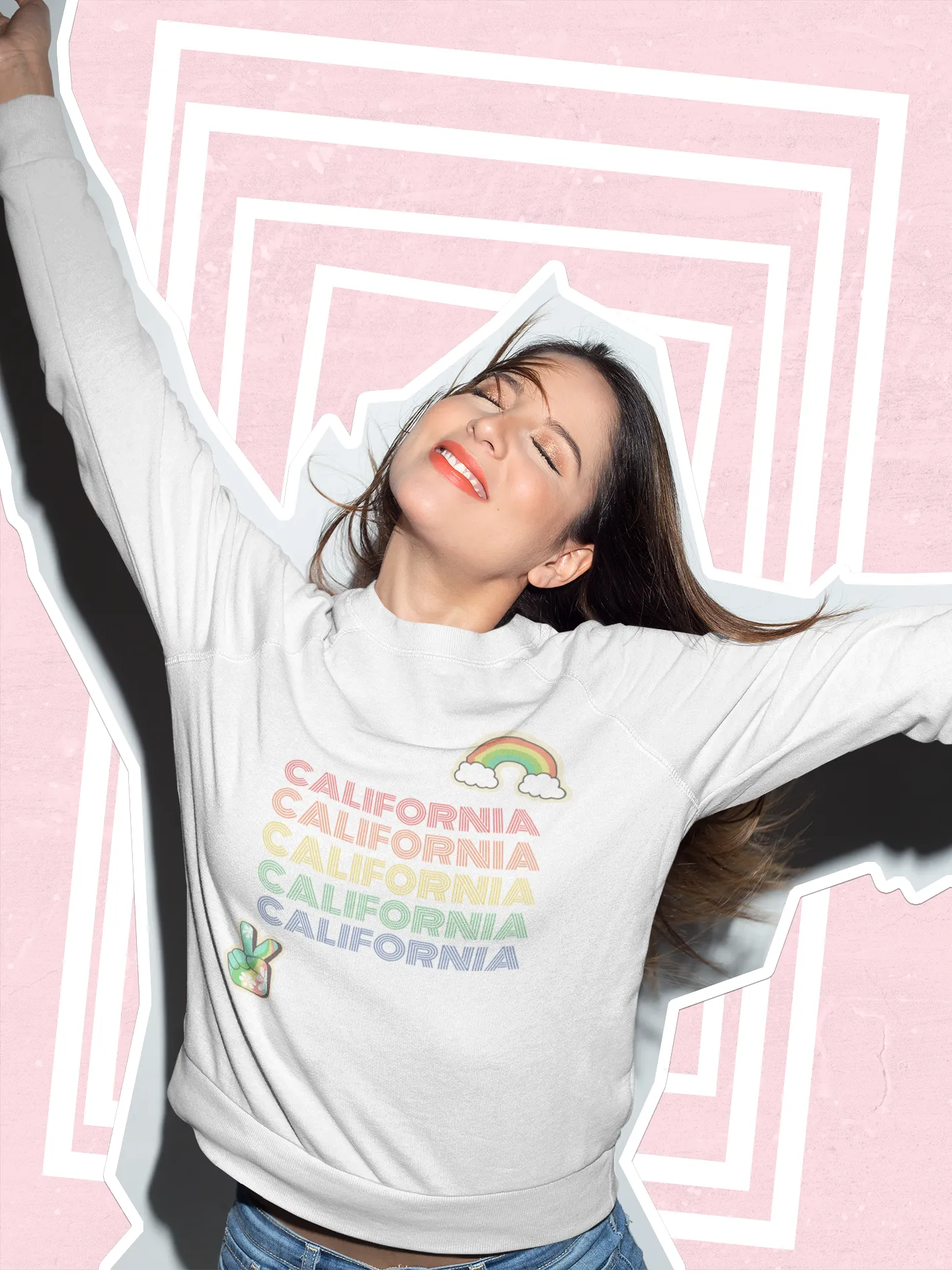 Peace Love & California HD Crewneck Sweatshirt