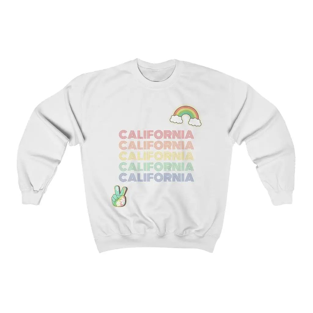 Peace Love & California HD Crewneck Sweatshirt