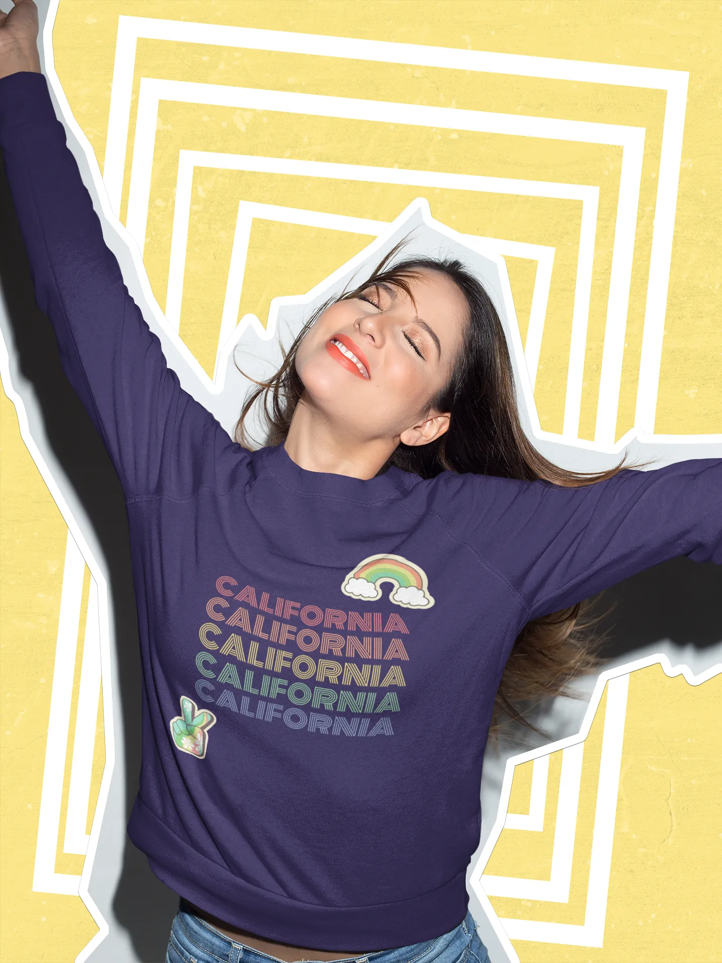 Peace Love & California HD Crewneck Sweatshirt