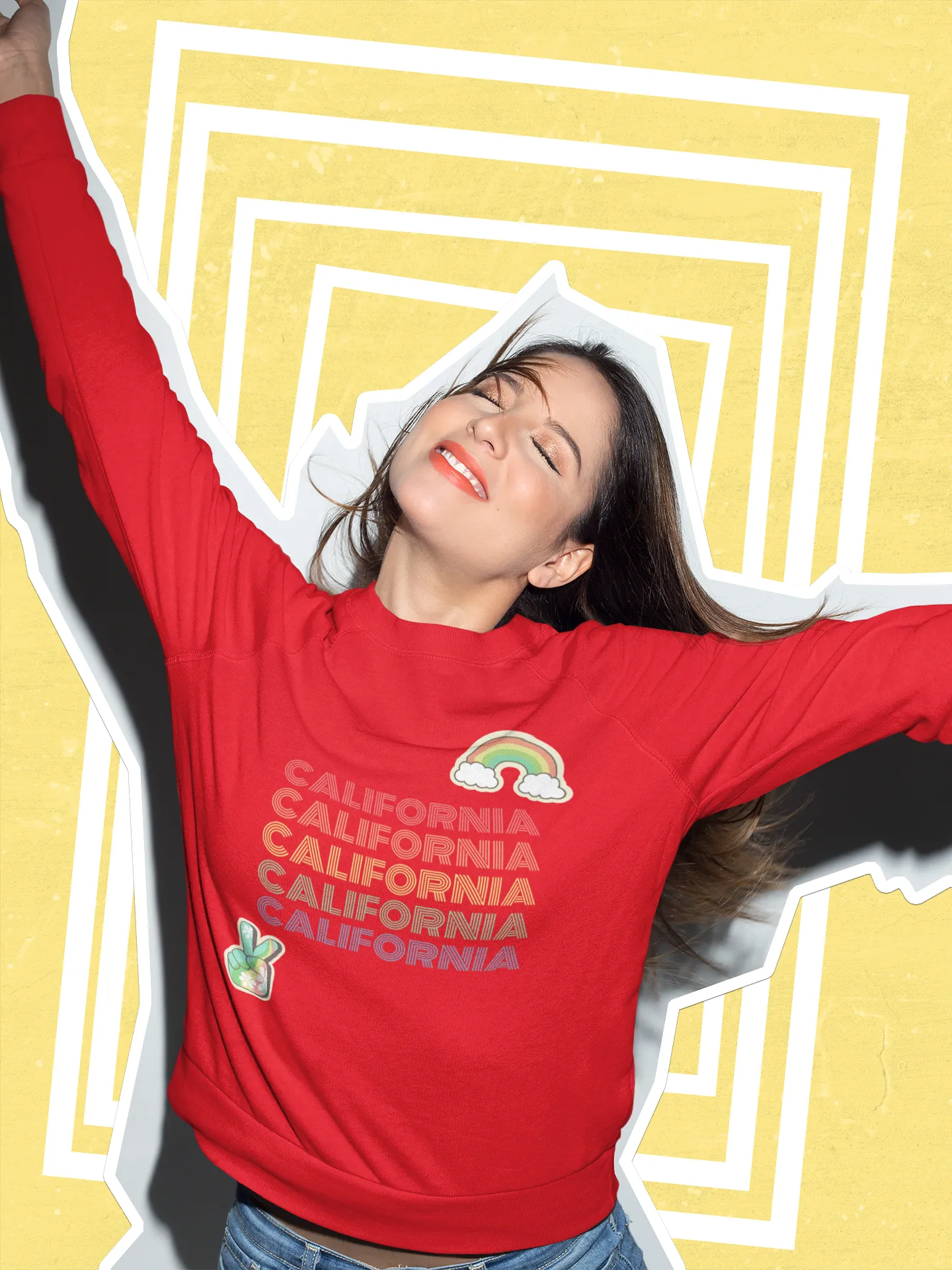 Peace Love & California HD Crewneck Sweatshirt