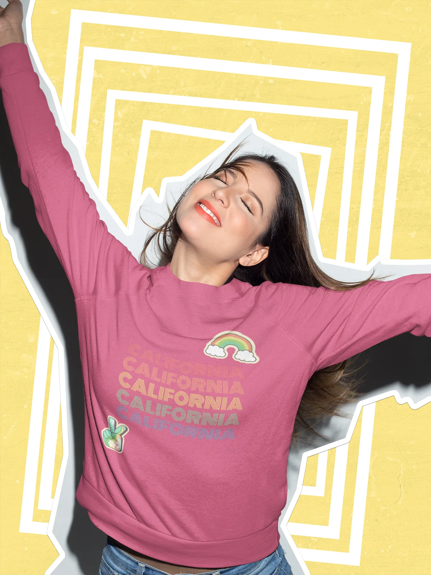 Peace Love & California HD Crewneck Sweatshirt